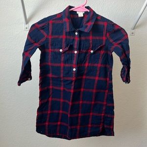 Girls Crewcuts size 5 flannel shirt dress.